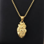 Personality Punk Quality Titanium Steel Anatomical Heart Pendant Necklace for Men Creative Jewelry