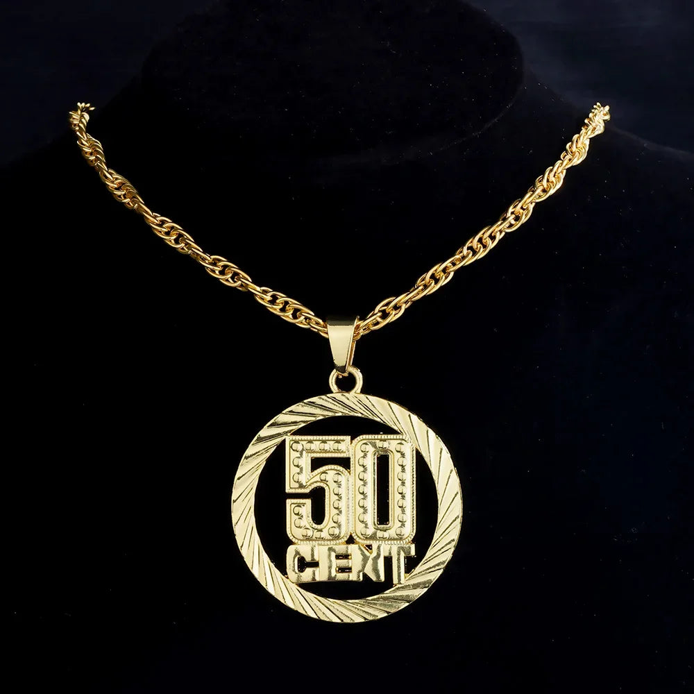 Fashion 18K Golden Plated Hip Hop Rock Necklace Stainless Steel US Dollar Money Sign Pendant Necklace Mens Women Jewellery Gift