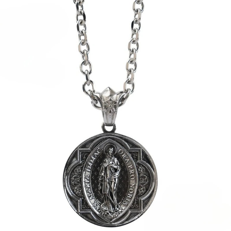 Titanium Saint Benedict Exorcist Pendant Necklace