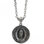 Vintage Titanium Steel Saint Benedict Pendants Exorcist Saint Plaque Prayer Text Cross Religious Necklace Talisman Jewelry