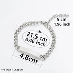 1pcs Steel Color Link Blank Jewerly Women Stainless Steel For Men Charm ID Bangle Lovers Couple Gift Jewelry Wholesale