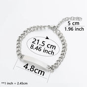 1pcs Steel Color Link Blank Jewerly Women Stainless Steel For Men Charm ID Bangle Lovers Couple Gift Jewelry Wholesale