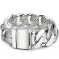 Men Bracelet for Man In Brushed Stainless Steel Luxury Gold Color 25MM Curb Link Chain Men's Bracelets On Hand Bands