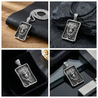 Retro Lion Pendant Motorcycle Necklace — Stainless Steel