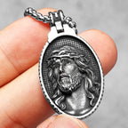 Jesus Pendant Necklace — Stainless Steel