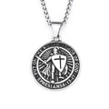 Templar Cross Steel Pendant Vintage Sword Knight
