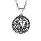 Templar Cross Steel Pendant Vintage Sword Knight