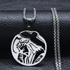 Christ Jesus Cutout Pendant Necklace — Stainless Steel Box Chain