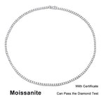 NeeTim 2.5mm Full Moissanite Tennis Necklace 925 Sterling Silver with Gold Plated Necklaces Neck Chain Fine Jewelry for
