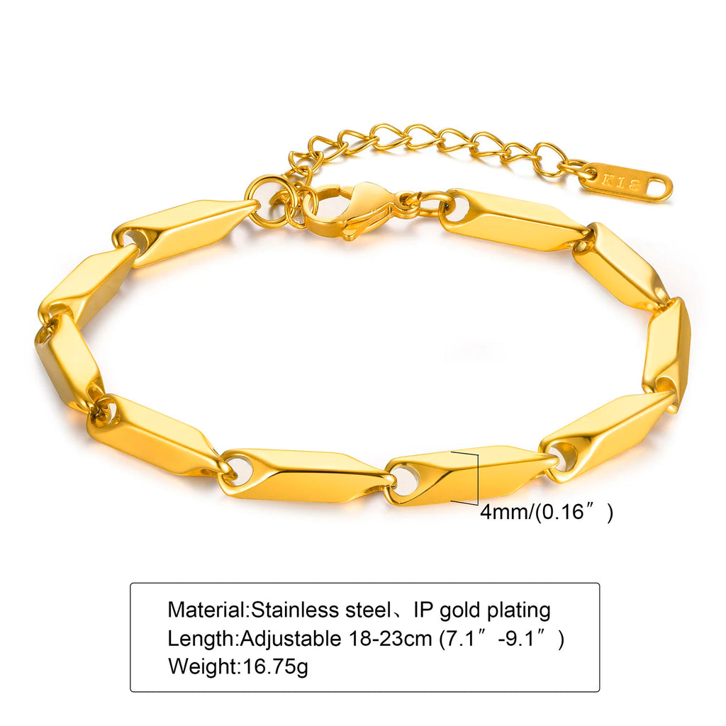 Gold Chunky Chain Bracelet — Stainless Steel