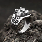 Viking Wolf Head Celtic Ring — Stainless Steel