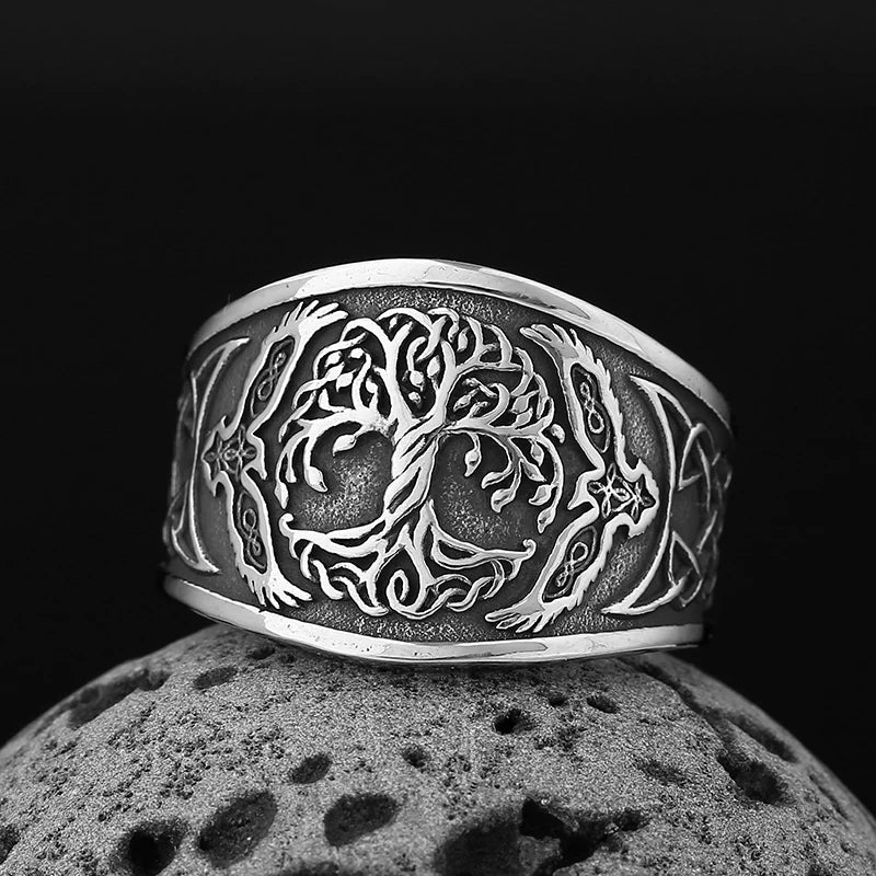 North Viking Tree of Life Ring — Stainless Steel