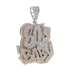 New Iced Out Bling CZ Letter Cross Pendant Necklace Various Design 5A Zircon Two Tone Color Badge Charm Men's Hip Hop