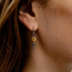 Colorful Cubic Zircon Huggie Hoop Earrings — Cone Spike Dangle