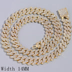 Punk Hip Hop Iced Out Rhinestones Cuban Chain Necklace For Men Women Bling Crystal Prong Cuban Link Choker Necklace Jewelry Gift