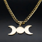 Celtic Moon Pendant Necklace — Stainless Steel