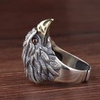 Buyee 925 Sterling Silver Big Ring Finger Cute Eagle Open Ring for Women Man Unique Fashion Animal Punk Fine Jewelry Circle