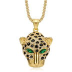 Vintage Leopard Head Pendant Necklace — Stainless Steel