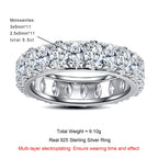 Iced Out Wedding Band Ring — 925 Silver