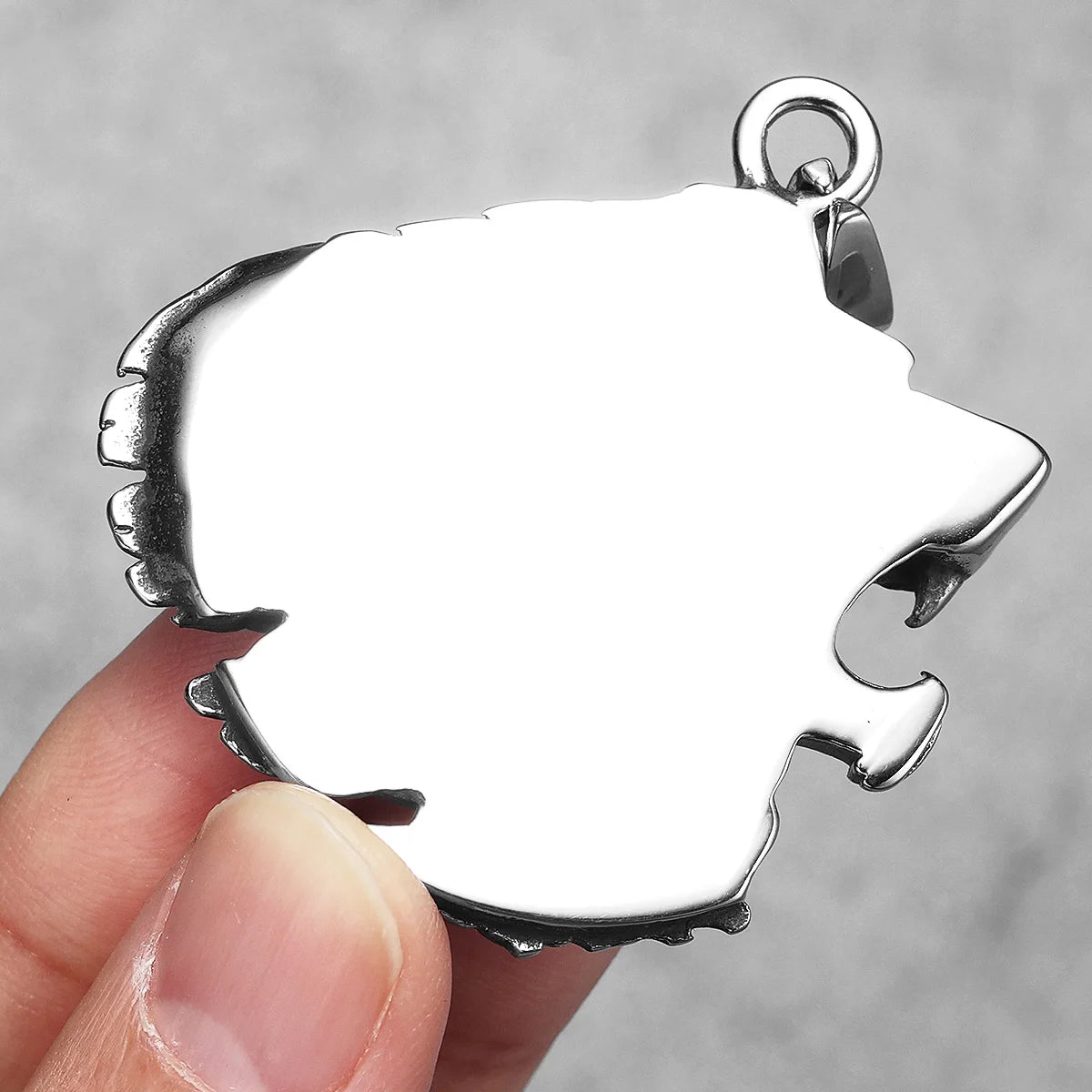 Roaring Beast Head Pendant Necklace — Stainless Steel Chain