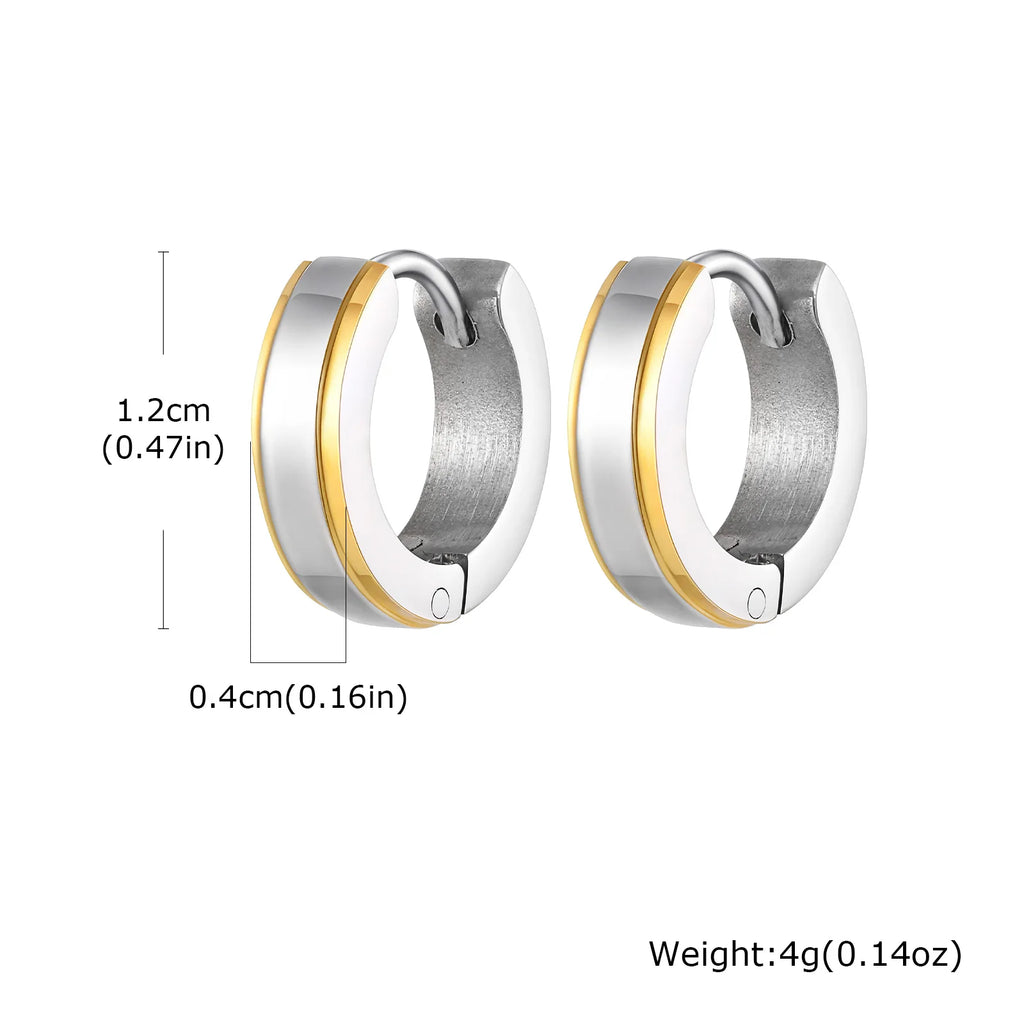 Minimal Circle Huggie Hoop Earrings — Stainless Steel