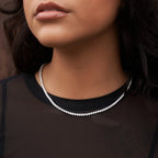 Tennis Chain Necklace for Men Women Iced Out Bling Necklace Prong-Setting 5A Cubic Zirconia Stones Fashion Jewelry