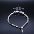 Wicca Celtic Knot Stainless Steel Bracelet Women/Men Silver Color Witch Geometric Irish Knots Bracelets Jewelry