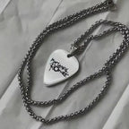 Stainless Steel My Chemical Romance Cosplay Necklace Rock Band Guitar Pick Pendant Choker Jewelry Accessories Men Women Gifts