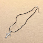 Kinitial April Stainless Steel Russian Orthodox Cross Necklace Keychain, Pure Russian Orthodox Cross, Suppedaneum Cross