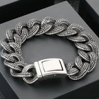 Retro 19MM Heavy Duty Cuban Link Chain Man Bracelet for Men Punk Gothic 316L Stainless Steel Jewelry Men's Bracelets