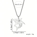 Hip Hop Silver Color Great White Shark Pendant Necklace For Men Stainless Steel Jewelry Gifts