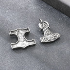 Viking Norse Thor Hammer Mjolnir Necklace — Stainless Steel