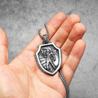 Spartan Warrior Pendant Necklace — Stainless Steel