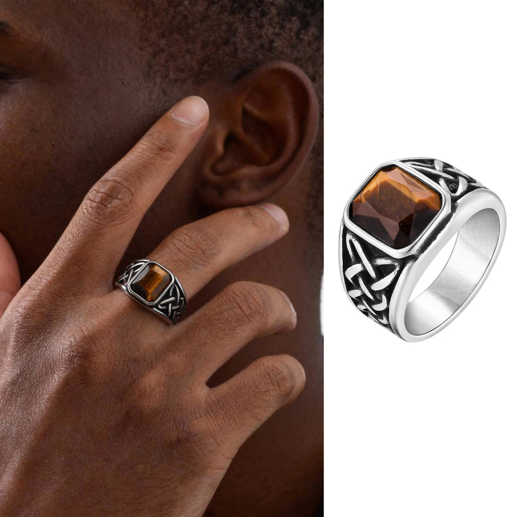 Viking Rune Signet Ring — Black