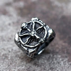 2022 NEW Men's 316L stainless-steel rings Vintage Steam punk SKULL with sheep Fashion Gothic Motorcycle Jewelry free