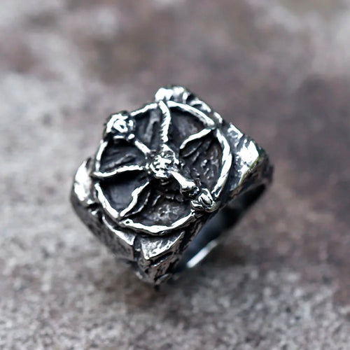 316L Stainless Steel Skull Sheep Steampunk Ring