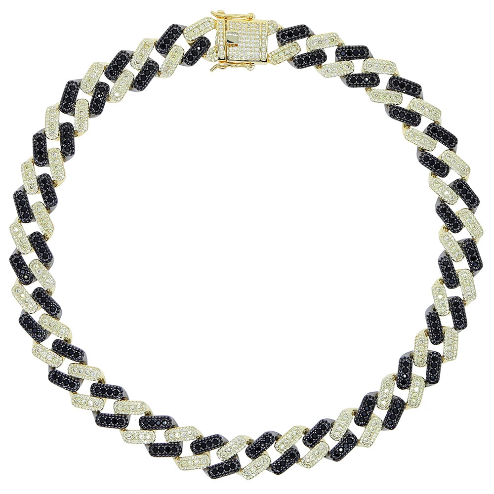 Iced Out Bling Miami Cuban Chain Necklace Gold Silver Color CZ Cubic Zirconia Link Men Women Hip Hop Jewelry