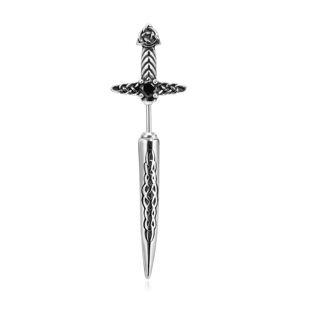 Celtic Knot Sword Stud Earrings — Stainless Steel