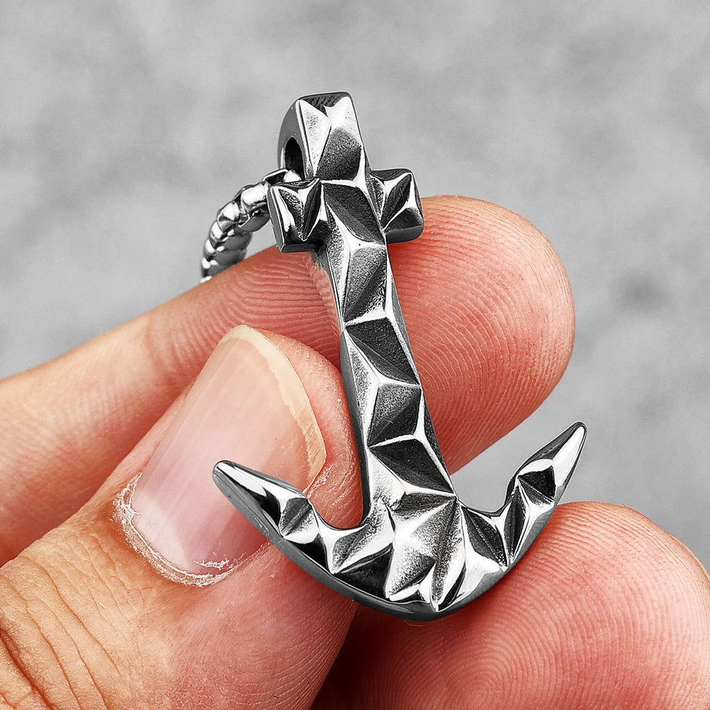 Anchor Sailor Pendant Necklace — Stainless Steel
