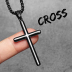 Cross Pendant Necklace Stainless Steel Simple