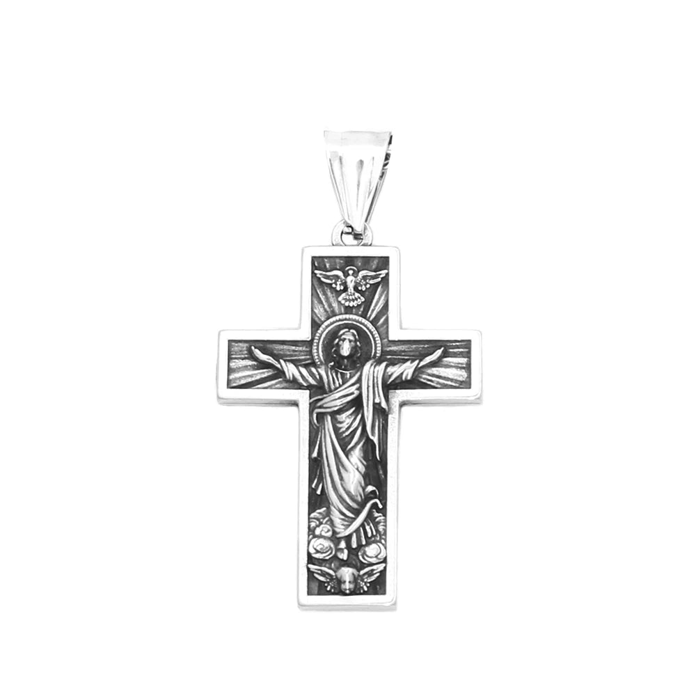 Vintage 316L Stainless Steel Cross Jesus Pendant Necklaces For Men Boys Punk Fashion Christian Amulet Jewelry Gifts Dropshipping