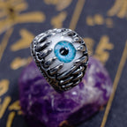 Retro Devil Teeth Eyes Shape Rings for Men Women Punk Devil Eye Ring Hip Hop Rock