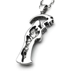 Grim Reaper Silver Chain Necklace — Stainless Steel