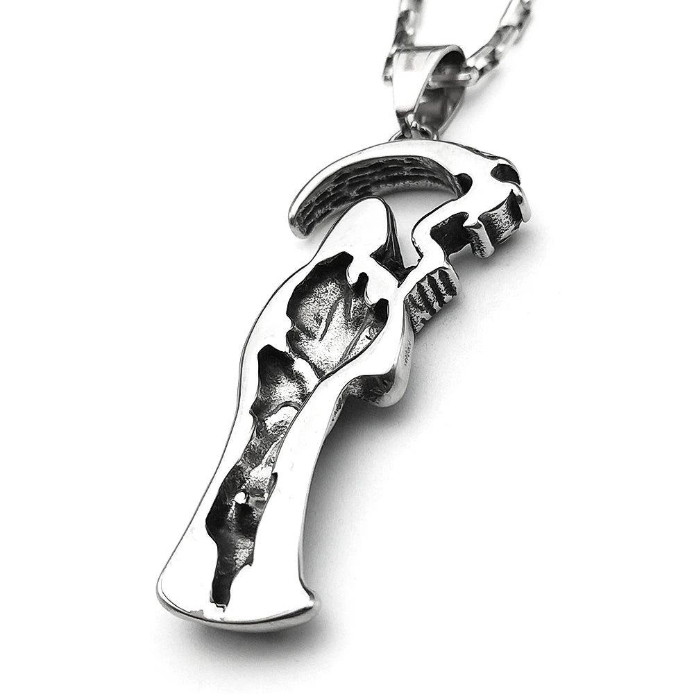 Grim Reaper Silver Chain Necklace — Stainless Steel