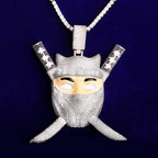 Bubble Letter Colgante Ninja Edición Limitada Oro Blanco Necklace Pendant for Men 5A Cubic Zirconia Rapper Jewelry