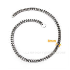 ULJ Punk Miami Cuban Link Men Hip Necklace 304 Stainless Steel Hip-Hop Female Male Bracelet Chain Ice Out Waterproof Jewelry
