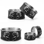 Twin Skull Ring Black — Stainless Steel