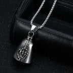 Moto Bell Steel Pendant Retro Skeleton Palm Middle