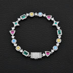 Tennis Bracelet Stainless Steel Multicolor CZ