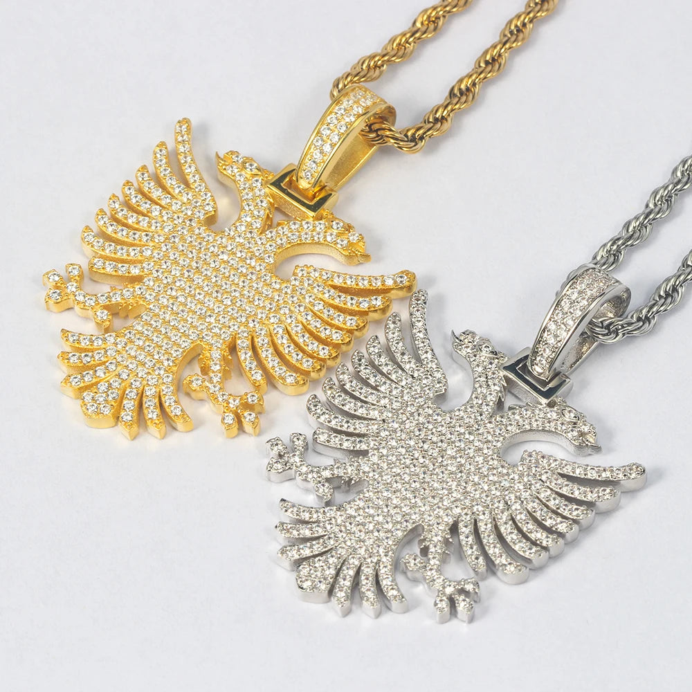 Iced Out Eagle Pendant — 925 Silver